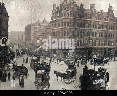 Tottenham Court Road Corner.     Date: 1900 Stock Photo
