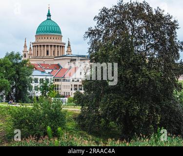 St. Nicholas Evangelical Church built 1830-7 in Classicist style by Architect Karl Friedrich Schinkel & Ludwig Persius onOld Market Square, Potsdam Stock Photo