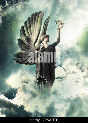 The Angel of Peace, a composite picture of the original statue at Brighton, Sussex, England. It was designed by Newbury Trent and erected in 1912.     Date: 1792 - 1822 Stock Photo