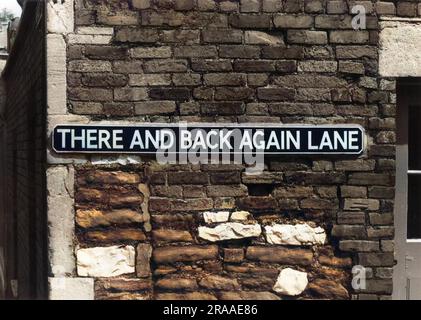 The quaint name of 'There and Back Again Lane', given to a cul-de-sac in Bristol, Gloucestershire, England.     Date: 1950s Stock Photo