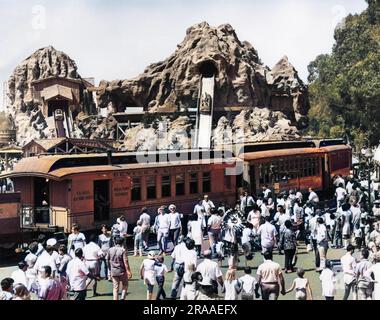 In the Ghost Town funfair theme park at Knotts Berry Farm, California, U.S.A.     Date: late 1960s Stock Photo