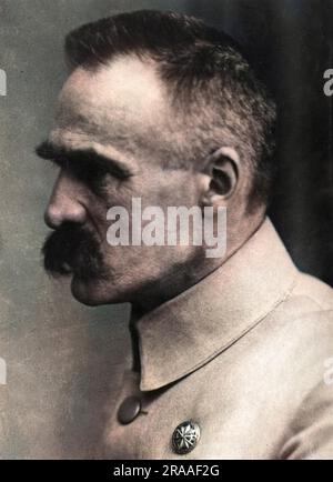 Marshal Jozef Klemens Pilsudski (1867-1935), Polish statesman in various roles from 1918 until his death.     Date: circa 1914-1918 Stock Photo