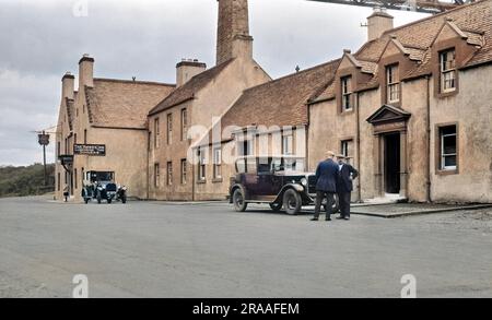 Scene outside The Hawes Inn and Hotel, South Queensferry, Edinburgh, Scotland. Stock Photo