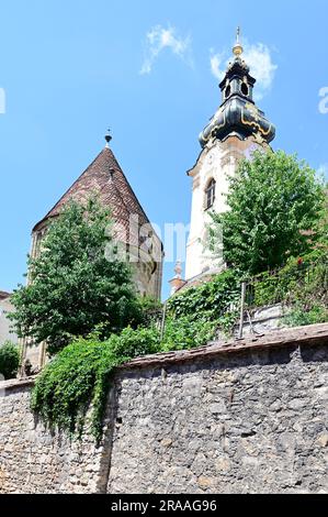 Austria, Styria, Hartberg. The ossuary in front of the parish church from the east Stock Photo