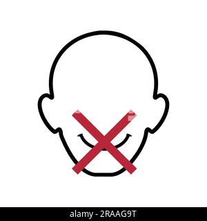 ISO 7001 BP 014: Do not smile. Airports Sea Ports Rail Stations Public Information Stock Vector