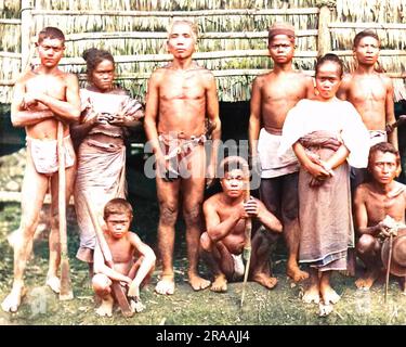 Native group, Philippines.     Date: circa 1890 Stock Photo