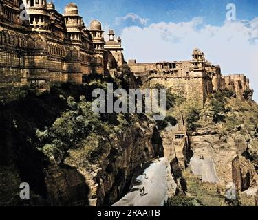 Gwalior, a city in Madhya Pradesh, India.     Date: circa 1890s Stock Photo