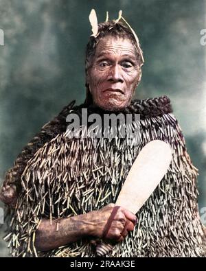 Mohi, Maori Chief, New Zealand.     Date: circa 1890s Stock Photo