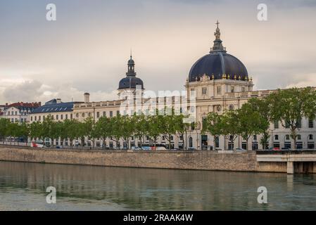 View of grand hotel dieu in Lyon Stock Photo