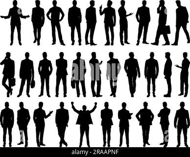 Set of Business Person Silhouette Stock Vector