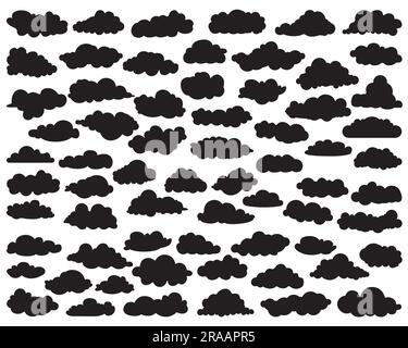Set of Cloud Silhouette Stock Vector