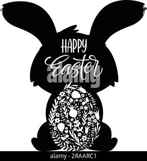 Easter Bunny Silhouette Stock Vector