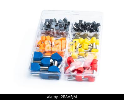 Terminal  Wire Connectors Assorted Electrical Set Insulated Crimp Kit Stock Photo