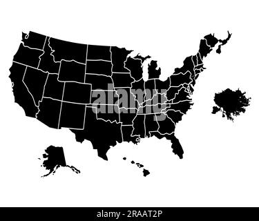 Layered USA Map Silhouette Stock Vector