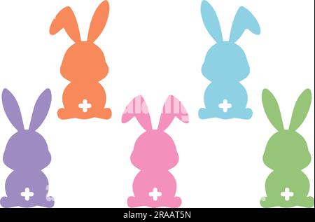 Set of Easter Bunny Stock Vector