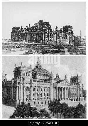 Reichstag, Berlin 1930s and 1945 Stock Photo