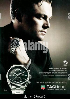 Tag Heuer Carrera Series watch advert with Leonardo Di Caprio in a