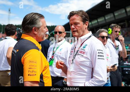 SCHAFER Markus, Non-Executive Chairman CTO of Mercedes AMG F1 Team, BROWN Zak (usa), CEO of of McLaren Racing, portrait, during the 2023 Formula 1 Rolex Grosser Preis von Osterreich, 2023 Austrian Grand Prix, 9th round of the 2023 Formula One World Championship from June 30 to July 2, 2023 on the Red Bull Ring, in Spielberg, Austria Stock Photo