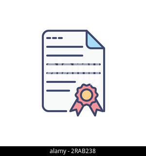 Certificate related vector line icon. College degree. University paper. Official contract. Isolated on white background. Vector illustration. Editable Stock Vector