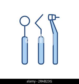 Dental Tool Related Vector Icon. Dental Tools sign. Isolated on White Background Stock Vector