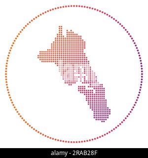 Havelock Island digital badge. Dotted style map of Havelock Island in circle. Tech icon with gradiented dots. Charming vector illustration. Stock Vector