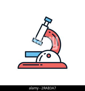 Microscope related vector line icon. Isolated on white background. Vector illustration. Editable stroke Stock Vector