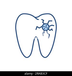 Caries Related Vector Icon. Caries sign. Tooth icon with lesion ...