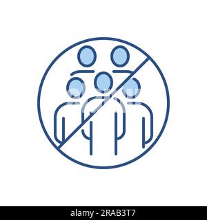 Avoid crowded places related vector icon Stock Vector