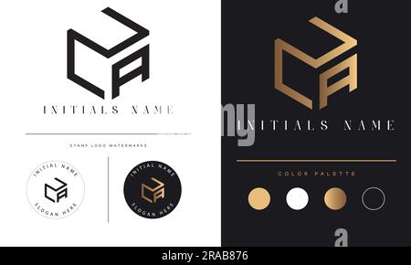 Luxury ZA or AZ Initial Monogram Text Letter Logo Design Stock Vector