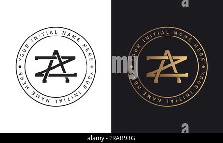 Luxury ZA or AZ Initial Monogram Text Letter Logo Design Interlocking ZA Streetwear Monogram Fashion Monogram Stock Vector