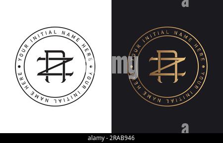 Luxury ZA or AZ Initial Monogram Text Letter Logo Design Interlocking ZA Streetwear Monogram Fashion Monogram Stock Vector