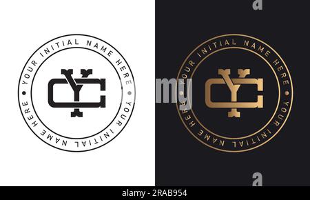 Luxury YC or CY Initial Monogram Text Letter Logo Design Interlocking YC Streetwear Monogram Fashion Monogram Stock Vector