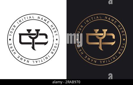 Luxury YC or CY Initial Monogram Text Letter Logo Design Interlocking YC Streetwear Monogram Fashion Monogram Stock Vector