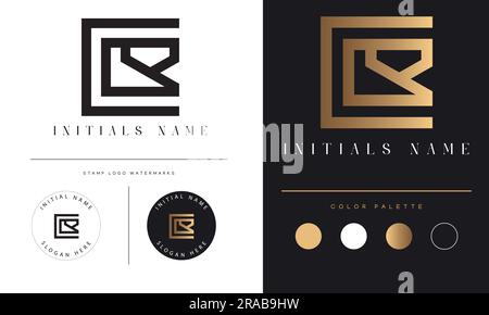 Luxury CB or BC Initial Monogram Text Letter Logo Design Stock Vector