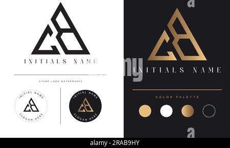 Luxury CB or BC Initial Monogram Text Letter Logo Design Stock Vector