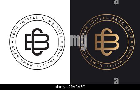 Luxury CB or BC Initial Monogram Text Letter Logo Design Interlocking CB Streetwear Monogram Fashion Monogram Stock Vector