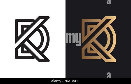 Luxury DK or KD Initial Monogram Text Letter Logo Design Interlocking DK Streetwear Monogram Fashion Monogram Stock Vector