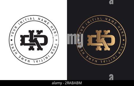 Luxury DK or KD Initial Monogram Text Letter Logo Design Interlocking DK Streetwear Monogram Fashion Monogram Stock Vector