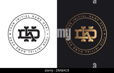 Luxury DK or KD Initial Monogram Text Letter Logo Design Interlocking DK Streetwear Monogram Fashion Monogram Stock Vector