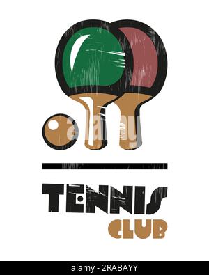 Vector table tennis racket or racquet, flat style Stock Vector Image ...