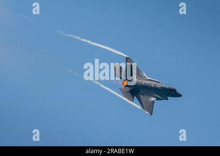 The amazing jet flying overhead. Stock Photo