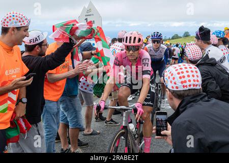 Saint Sebastian, Basque Country, Spain, 2nd July 2023, MAGNUS CORT NIELSEN of EF EDUCATION - EASYPOST on the Cat 2 Jaizkibel, Stage 2, 209km from Vitoria-Gasteiz to Saint-Sebastien during the 110th Edition of the Tour de France Credit: Nick Phipps/Alamy Live News Stock Photo