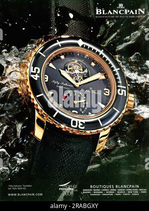 Blancpain Fifty Fathoms Tourbillon watch advert in a magazine 2008