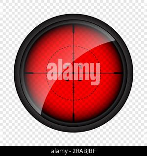 Various weapon thermal infrared sight, sniper rifle optical scope. Hunting gun viewfinder with crosshair. Aim, shooting mark symbol. Military target Stock Vector