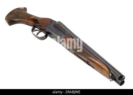 Lupara - a sawn-off shotgun isolated on white Stock Photo - Alamy