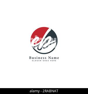 E, B, EB Initial letter handwritten and signature vector image template in round shape logo Stock Vector