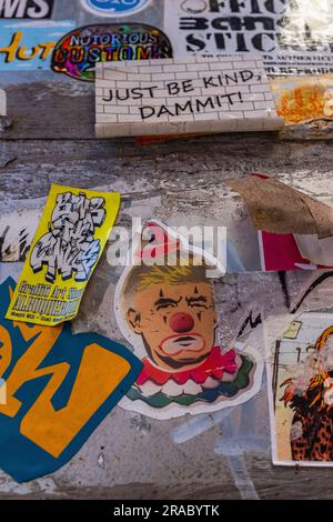 Albuquerque Sticker Wall Stock Photo