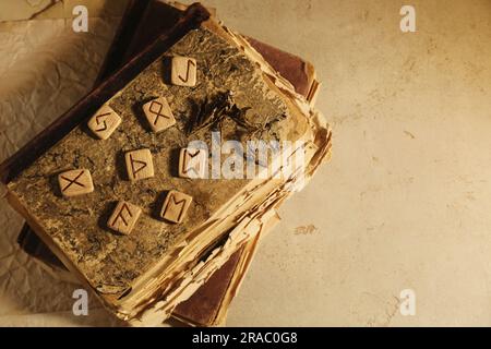 Old Books On Wooden Table Stock Photo - Download Image Now - Old