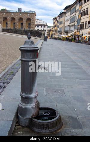 Water fountain in front of Pitti Palace Museum, florence, Italy Stock Photo
