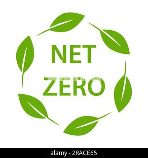 net zero carbon footprint icon vector emissions free  no atmosphere pollution CO2 neutral stamp for graphic design, logo, website, social media, mobil Stock Vector